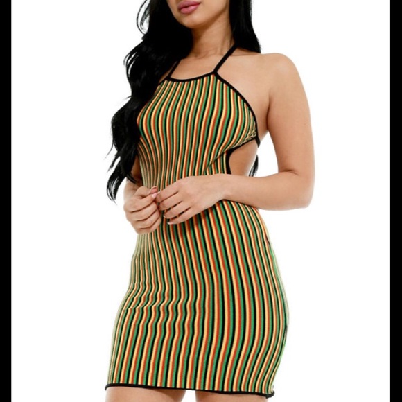 Reggae Rasta Halter Dress - Picture 2 of 3